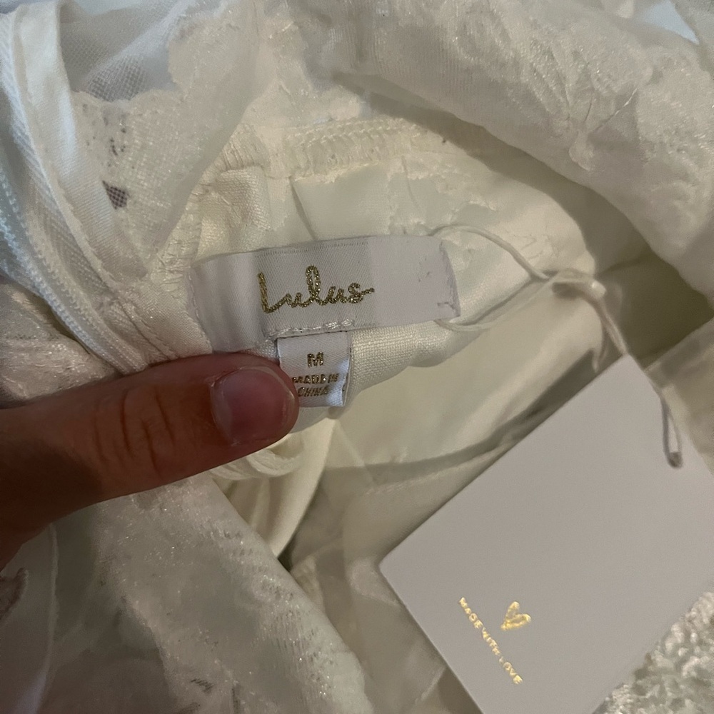 Lulus Precious Promise White Satin Embroidered Lace
Mermaid Maxi Dress - Picture 8 of 8